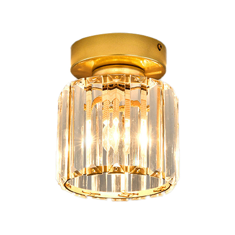 Crystal Geometric Flush Mount Lights Contemporary Style 1 Light Flush Mount Fixture
