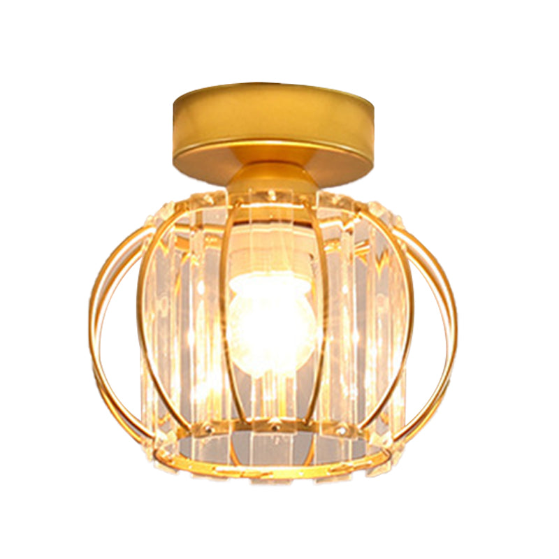 Crystal Geometric Flush Mount Lights Contemporary Style 1 Light Flush Mount Fixture