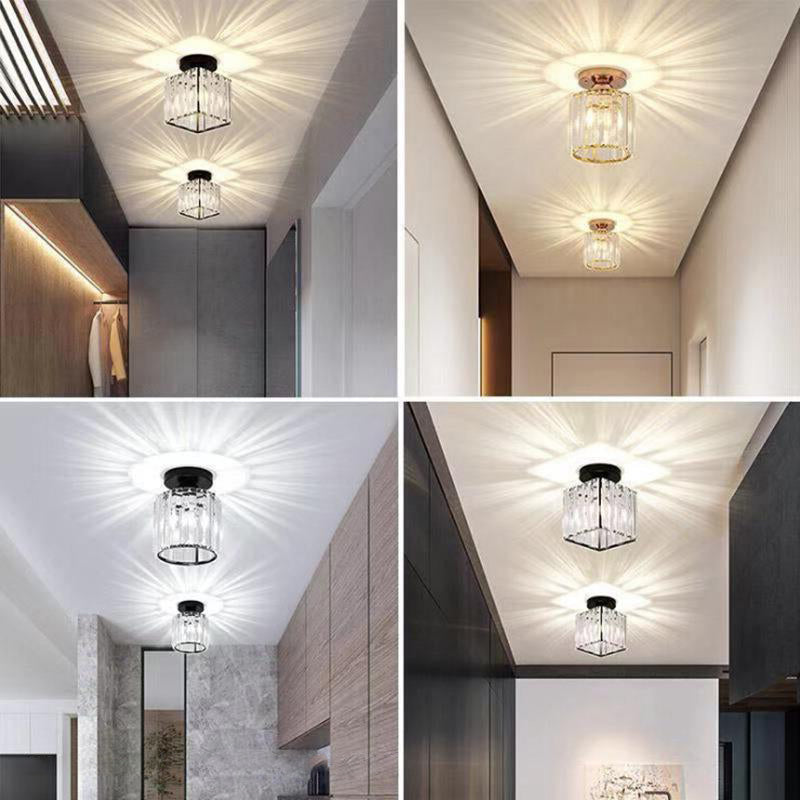 Crystal Geometric Flush Mount Lights Contemporary Style 1 Light Flush Mount Fixture