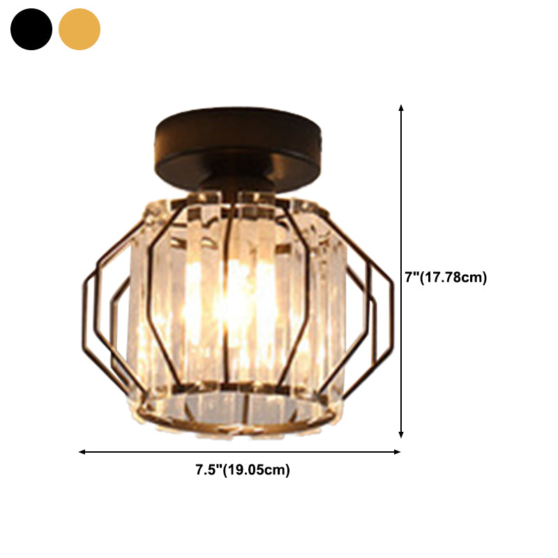 Crystal Geometric Flush Mount Lights Contemporary Style 1 Light Flush Mount Fixture