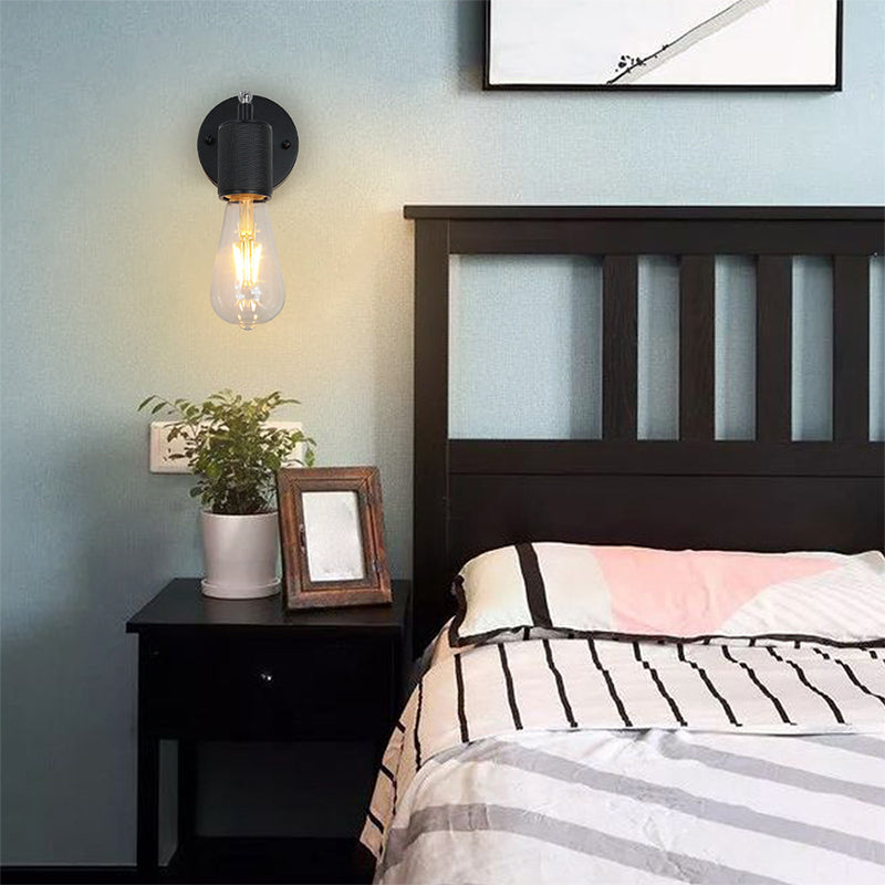 Industrial Tapered Shape Wall Mount Light Fixture Metal 1 Light Sconce Lamp in Black