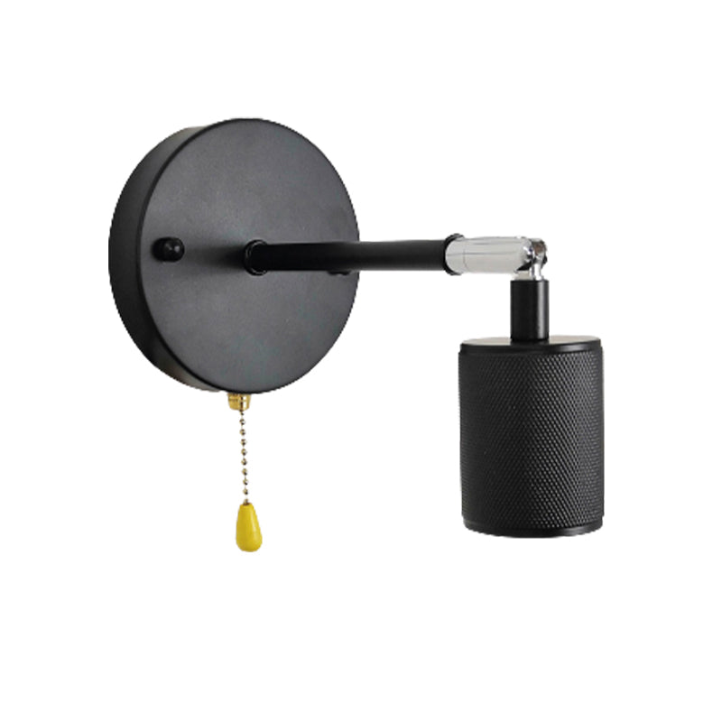 Industrial Tapered Shape Wall Mount Light Fixture Metal 1 Light Sconce Lamp in Black