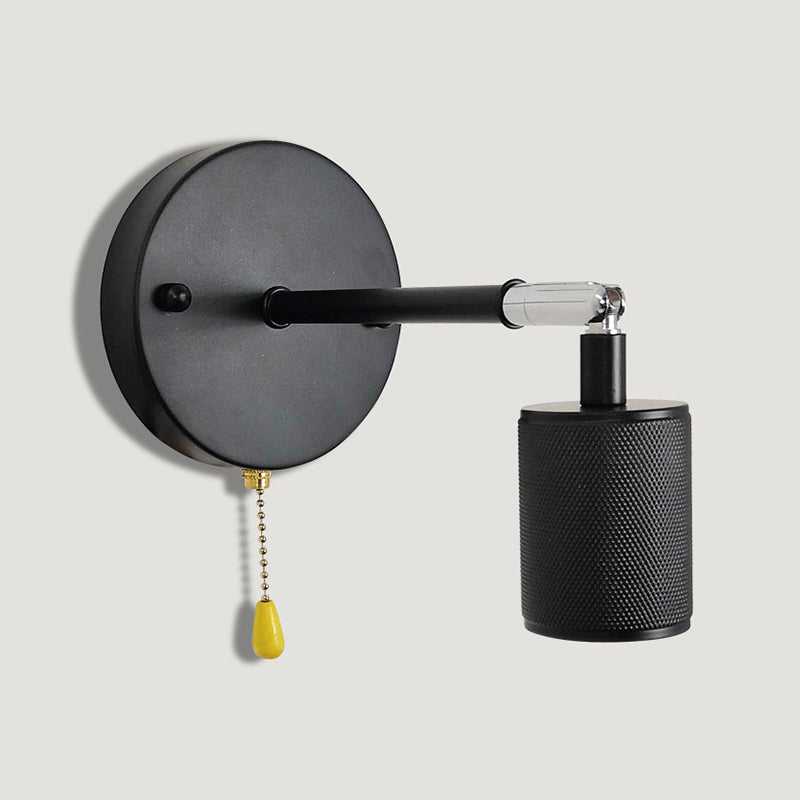 Industrial Tapered Shape Wall Mount Light Fixture Metal 1 Light Sconce Lamp in Black