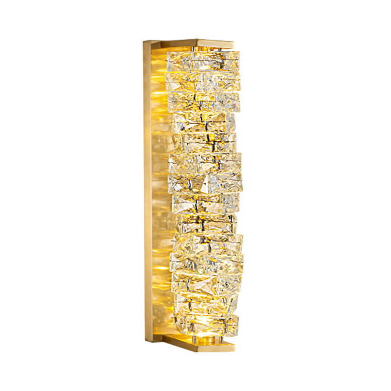 Modern Unique Shape Wall Mount Light Fixture Crystal Sconce Lamp in Gold
