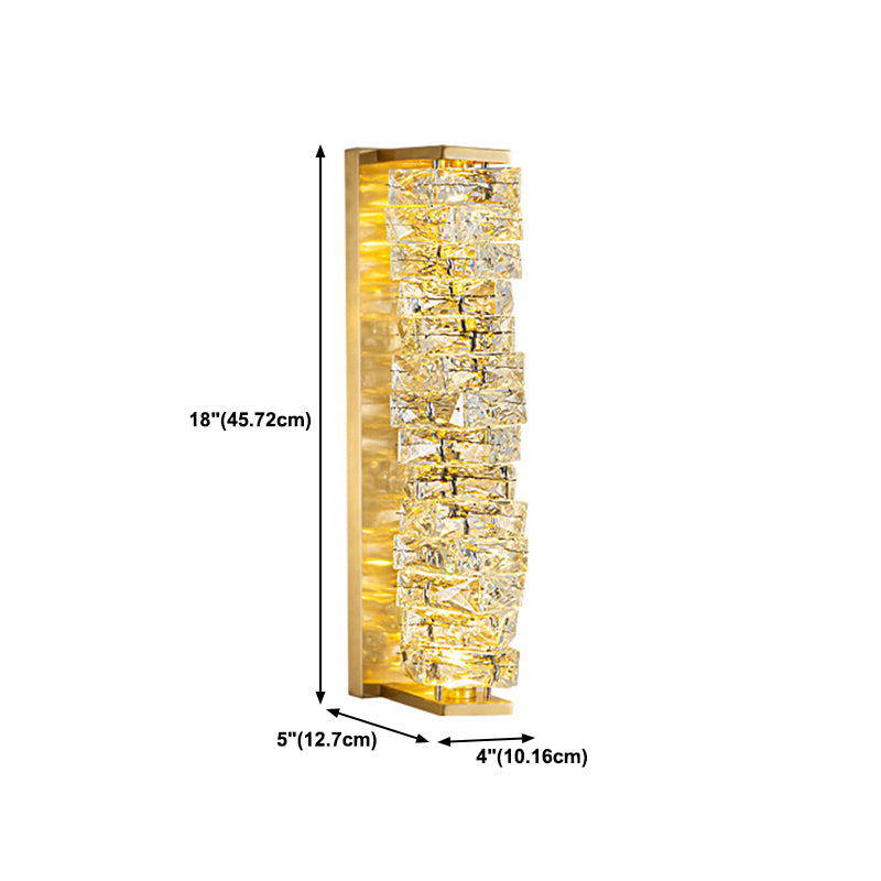 Modern Unique Shape Wall Mount Light Fixture Crystal Sconce Lamp in Gold