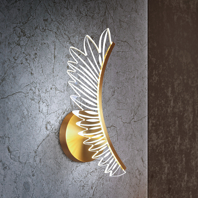 Modern Unique Shape Wall Mount Light Fixture Sconce Lamp in Gold for Dining Room