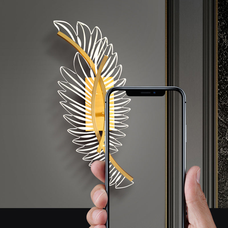 Modern Unique Shape Wall Mount Light Fixture Sconce Lamp in Gold for Dining Room