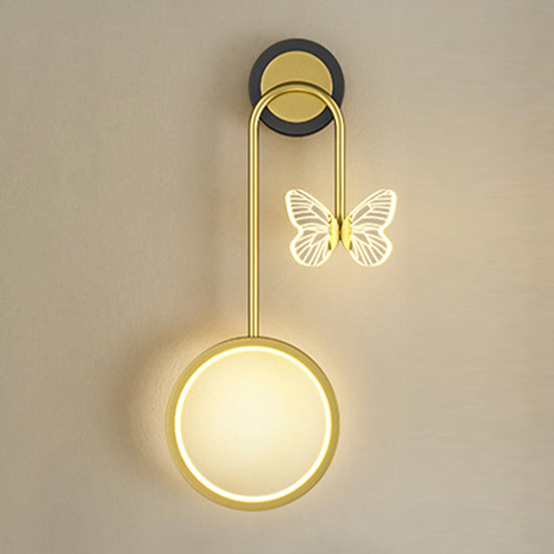 Modern Wall Mount Light Fixture 2 Light Wall Light Sconce in Gold for Dining Room