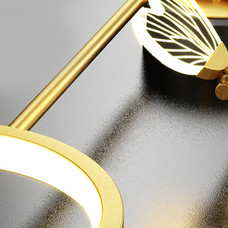Modern Wall Mount Light Fixture 2 Light Wall Light Sconce in Gold for Dining Room