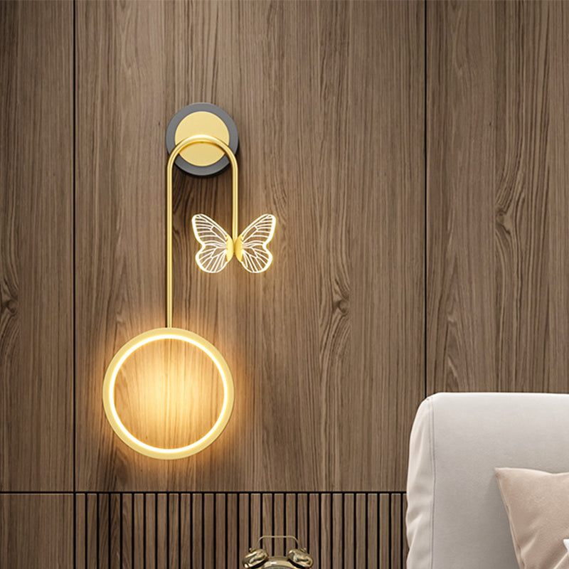 Modern Wall Mount Light Fixture 2 Light Wall Light Sconce in Gold for Dining Room