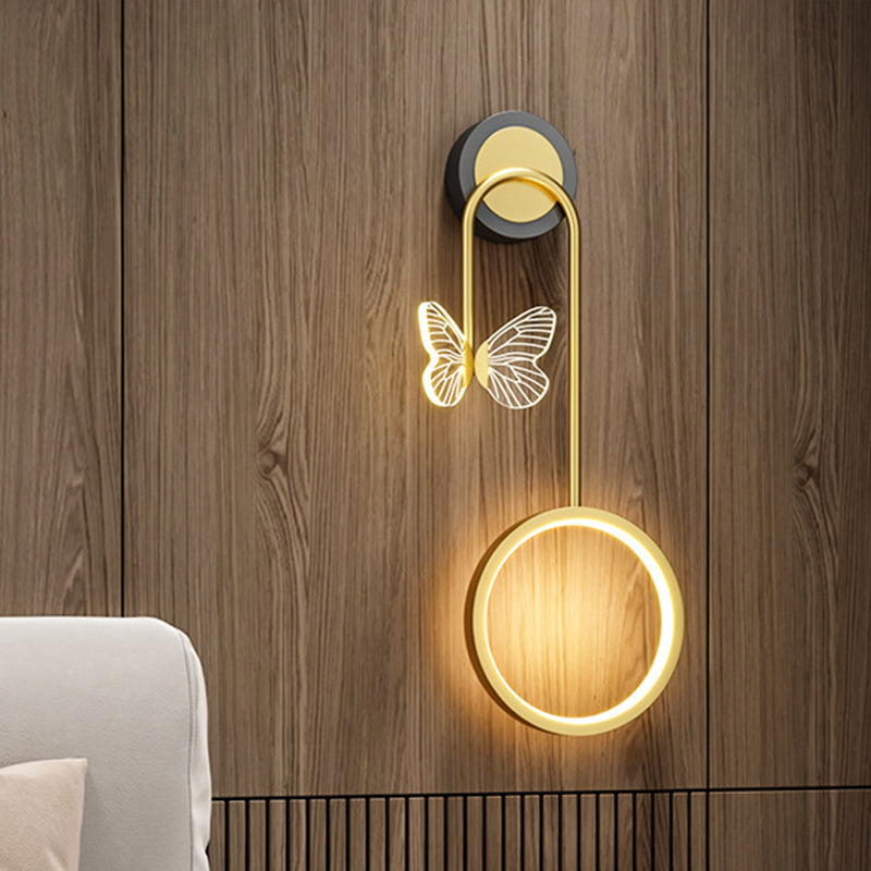 Modern Wall Mount Light Fixture 2 Light Wall Light Sconce in Gold for Dining Room