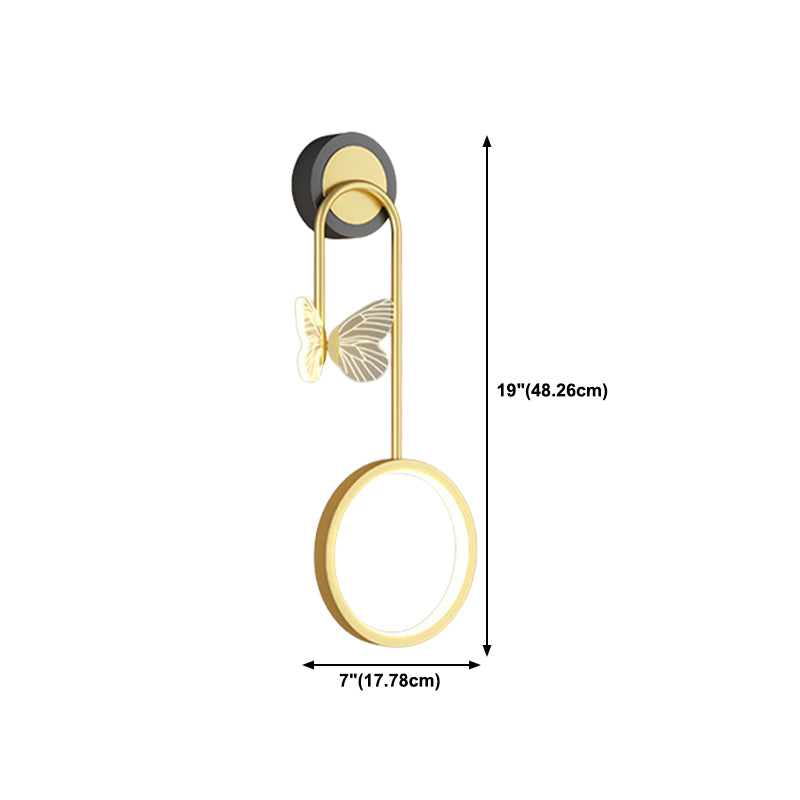 Modern Wall Mount Light Fixture 2 Light Wall Light Sconce in Gold for Dining Room