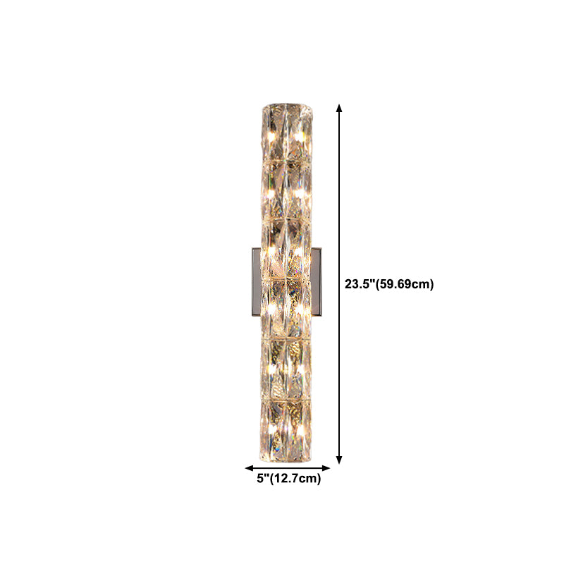 Modern Style Linear Shape Wall Sconce Crystal Sconces for Living Room