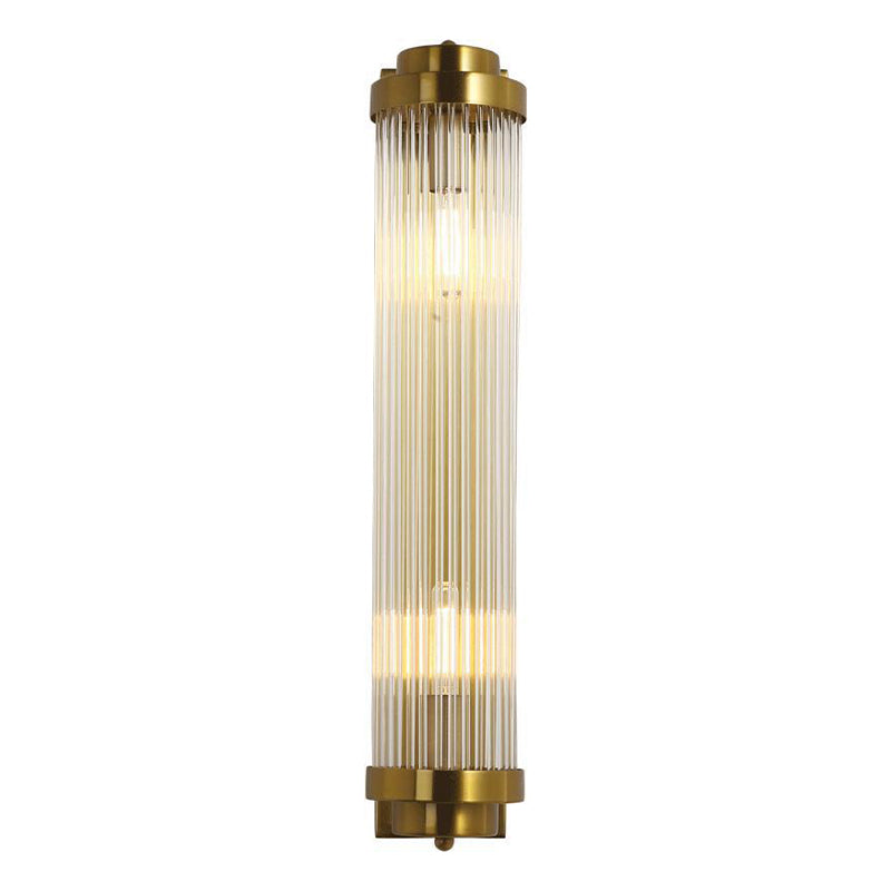 Modern Style Cylinder Wall Sconce Crystal 2 Light Sconces for Living Room