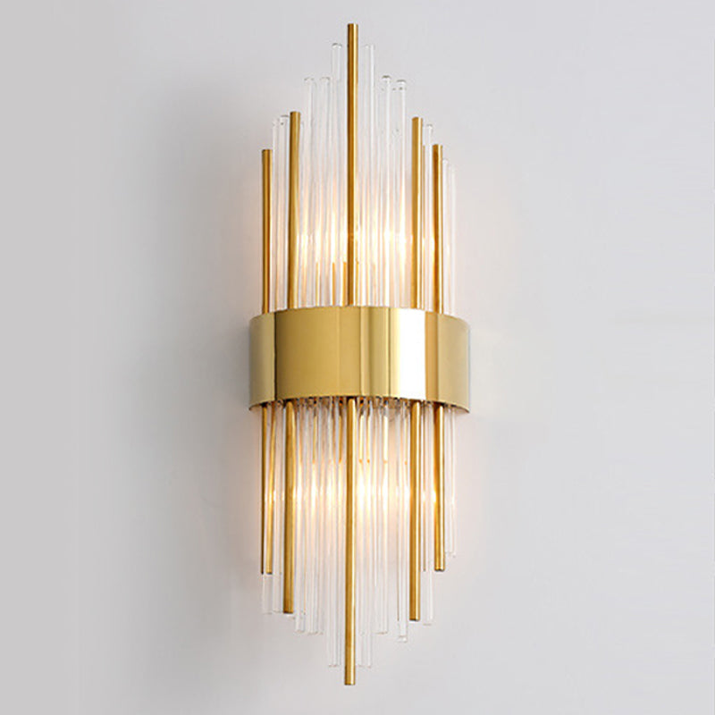 Modern Style Rhombus Wall Sconce Crystal 2 Light Sconces for Living Room