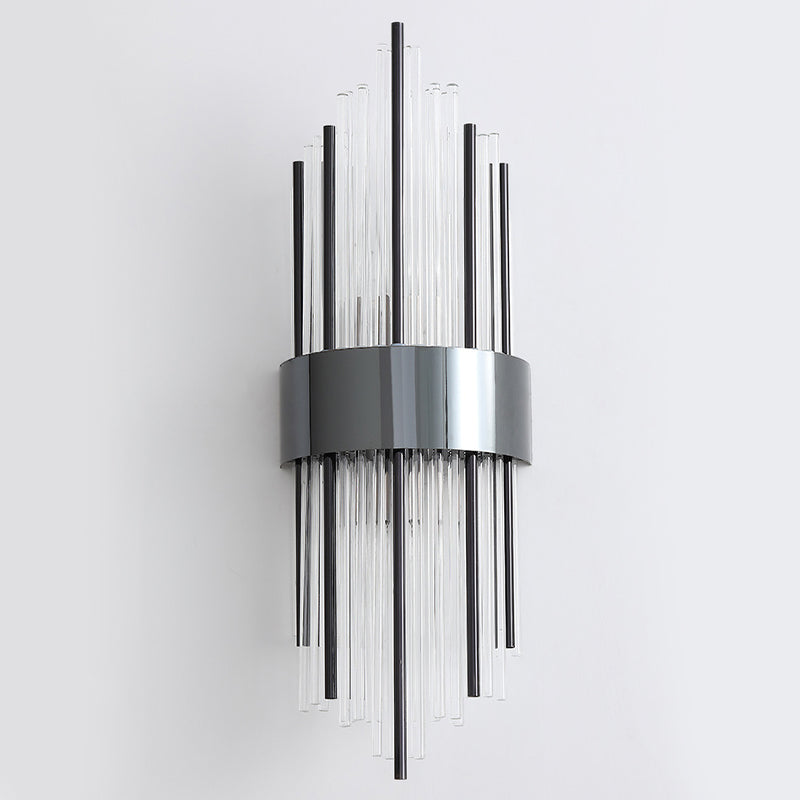 Modern Style Rhombus Wall Sconce Crystal 2 Light Sconces for Living Room