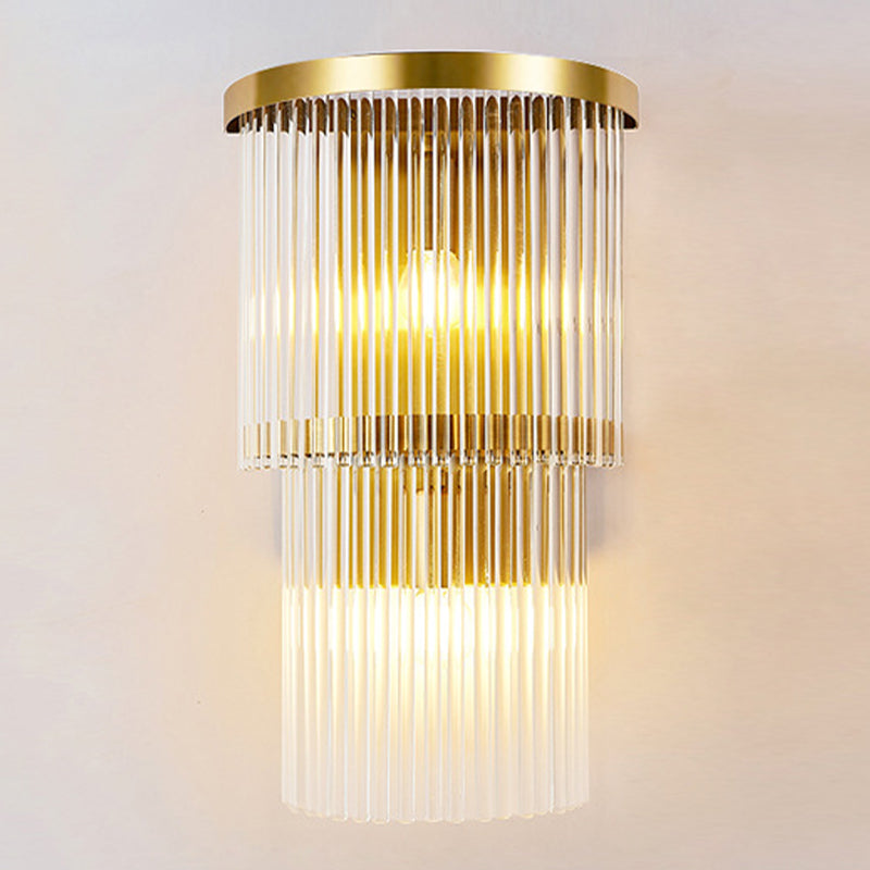 Modern Style Tiered Wall Sconce Crystal Sconces for Living Room