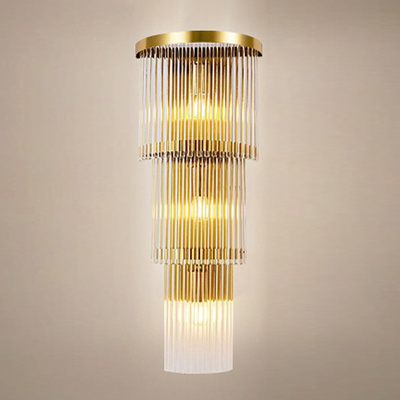 Modern Style Tiered Wall Sconce Crystal Sconces for Living Room