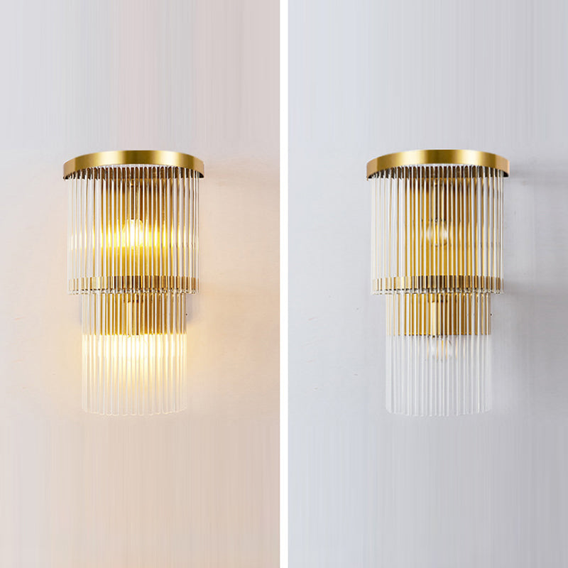 Modern Style Tiered Wall Sconce Crystal Sconces for Living Room