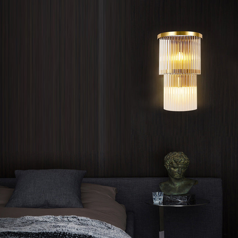 Modern Style Tiered Wall Sconce Crystal Sconces for Living Room