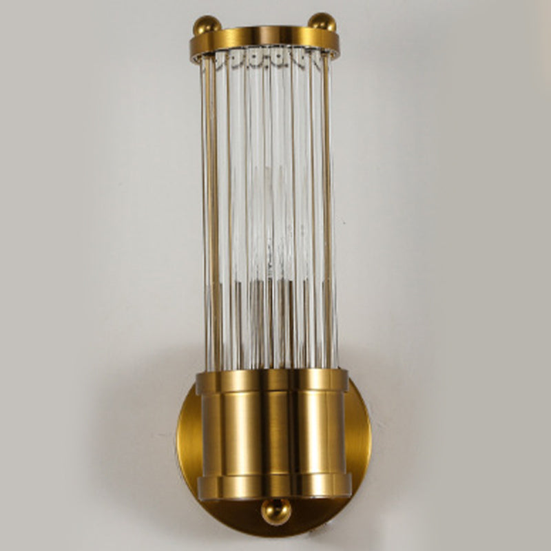 Modern Style Cylinder Shape Wall Sconce Crystal Sconces for Bedroom