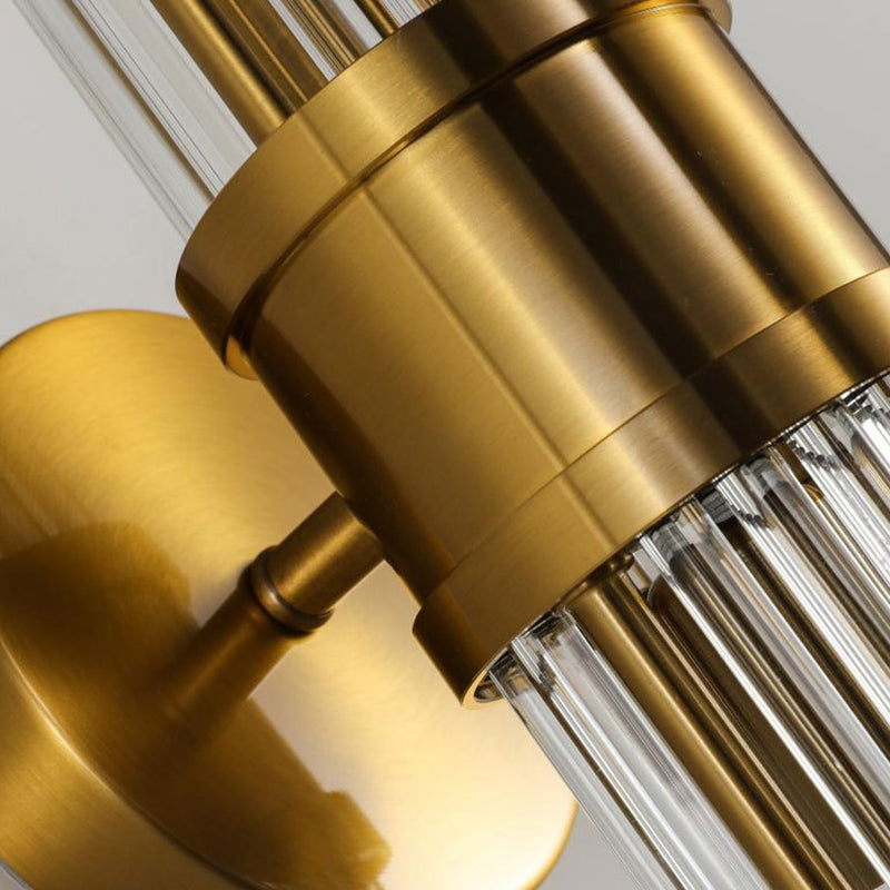 Modern Style Cylinder Shape Wall Sconce Crystal Sconces for Bedroom