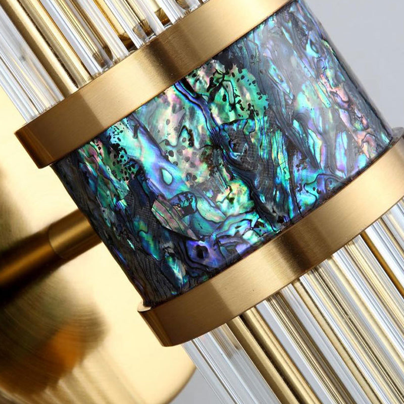 Modern Style Cylinder Shape Wall Sconce Crystal Sconces for Bedroom