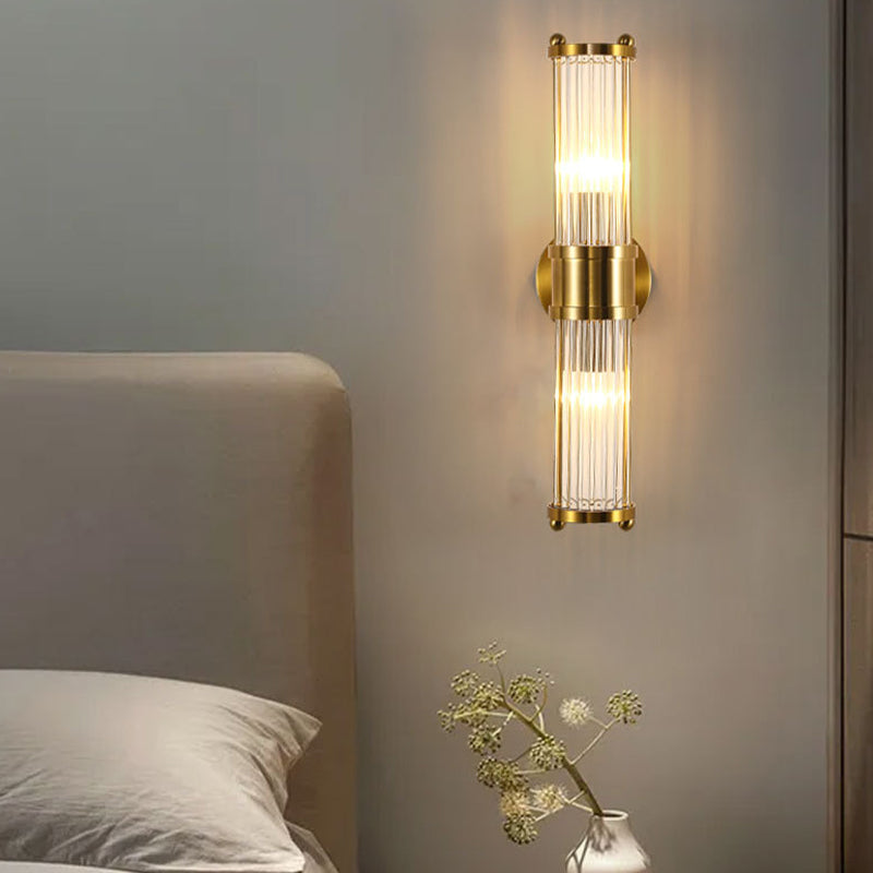 Modern Style Cylinder Shape Wall Sconce Crystal Sconces for Bedroom