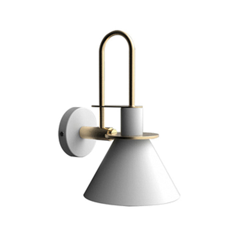 Modern Style Cone Shape Wall Sconce Metal 1 Light Sconces for Bedroom