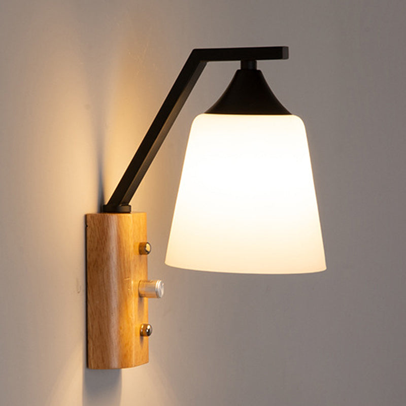 Glass Wall Light Fixture Modern Style Wall Lamp for Living Room