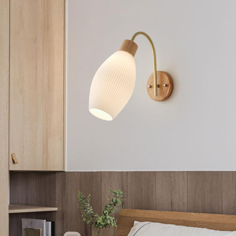 Wood Wall Light Fixture Modern Style Wall Lamp for Living Room