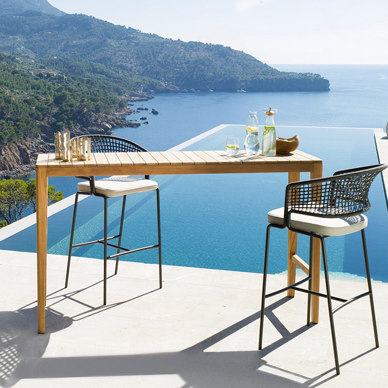 Rectangle/Round Bar Height Table Fixed Bistro Bar Table for Outdoor