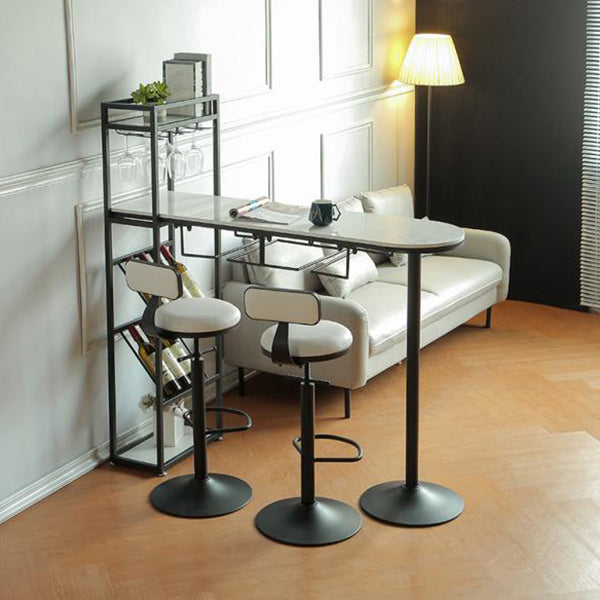 Specialty Pub Table Glam Bar Height 41-inch Bar Table with Wine Rack