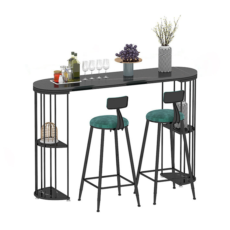 Oval Pub Table Bar Height Glam Bar Table for Indoor and Outdoor
