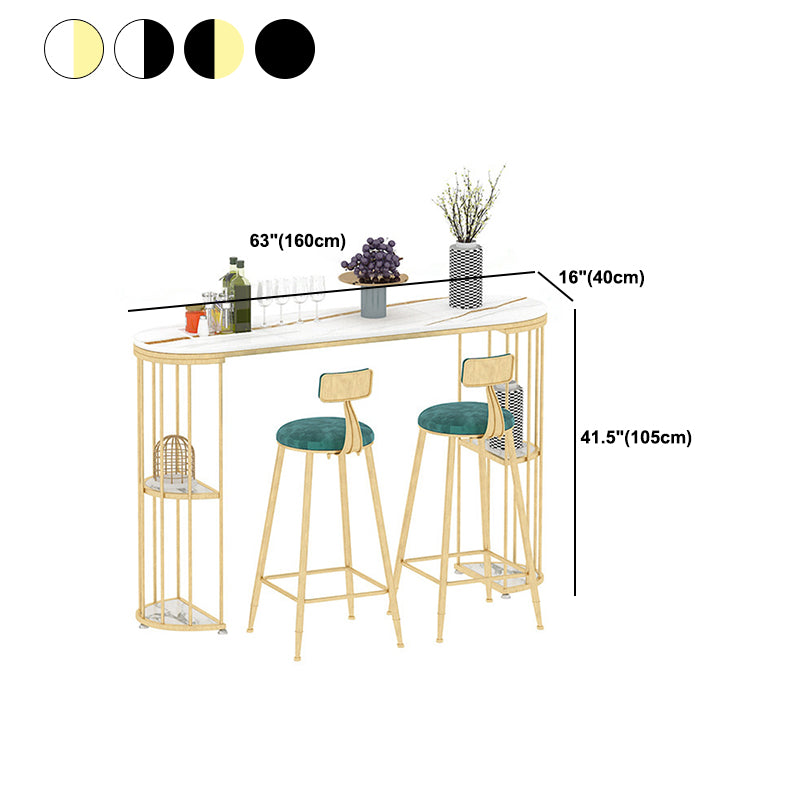 Oval Pub Table Bar Height Glam Bar Table for Indoor and Outdoor