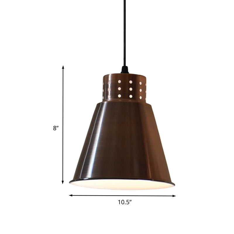 Eisen rosariode Gold hängende Beleuchtungskegel/Kuppel/ausgestattete Schatten 1 Glühbirnenbauernhaus Anhänger für das Restaurant