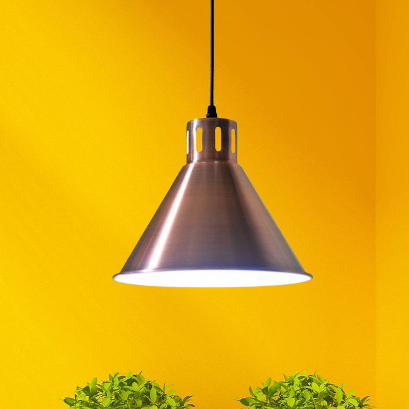Eisen rosariode Gold hängende Beleuchtungskegel/Kuppel/ausgestattete Schatten 1 Glühbirnenbauernhaus Anhänger für das Restaurant