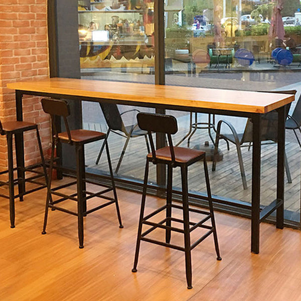 Contemporary Pub Table Bar Height Rectangle Bar Table for Indoor