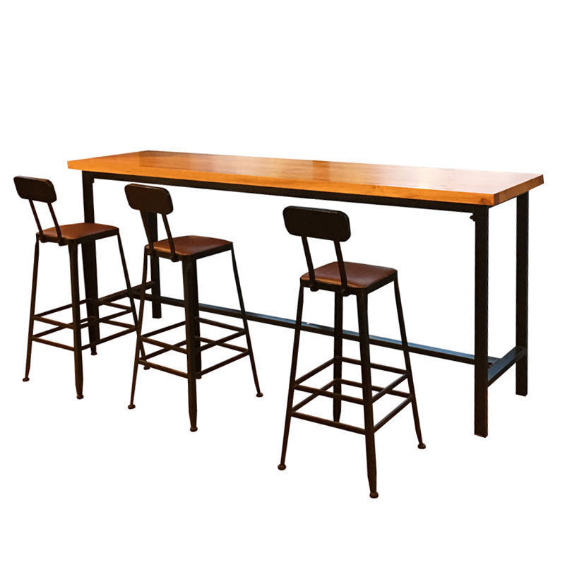 Contemporary Pub Table Bar Height Rectangle Bar Table for Indoor