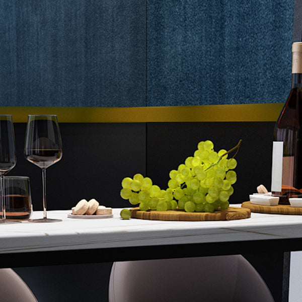 Indoor Free Form Bar Dining Table Modern Stone Top Bar Table with Storage Shelf