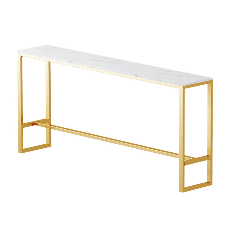 Glam Style Pub Table Bar Height Rectangle Bar Table for Breakroom