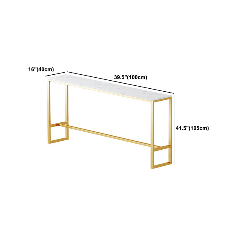 Glam Style Pub Table Bar Height Rectangle Bar Table for Breakroom