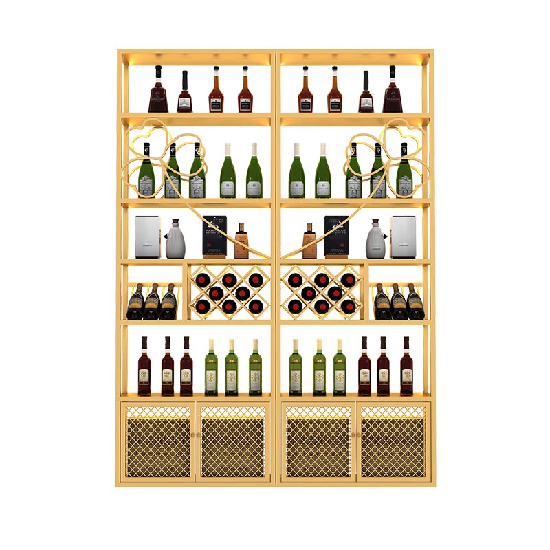 Gold Metal Wine Rack Bottle Freestanding with Shelf Wine Bottle Rack
