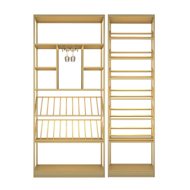 Luxe Metal Wine Rack Kit Freestanding Wine Holder Rack with Shelf