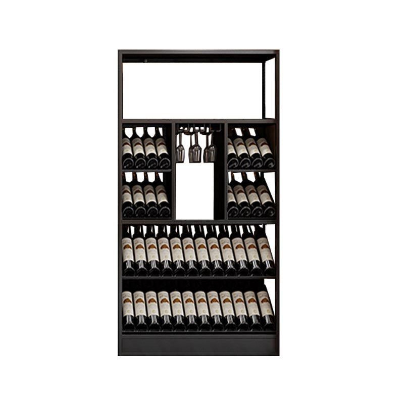 Black Stemware Holder Wine Holder Metal Floor Wine Rack Kit with Shelf