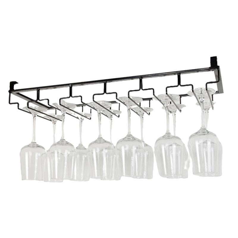 Modern Hanging Wine Glass Rack Metal Glass & Stemware Holder under Cabinet