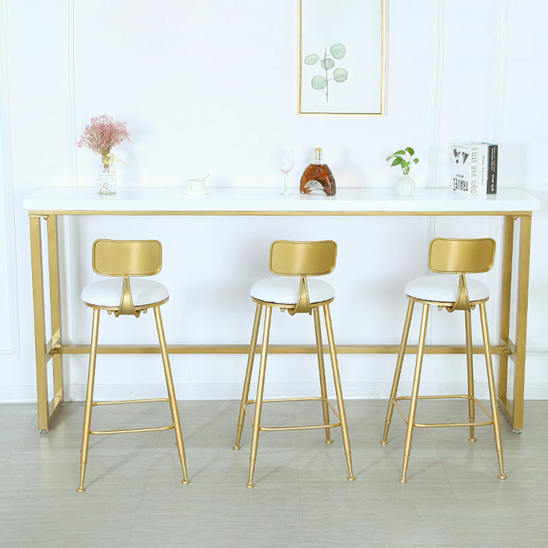 1/4 Pieces Moderns Rectangle Pub Table Set Wooden Counter Table with High Stools