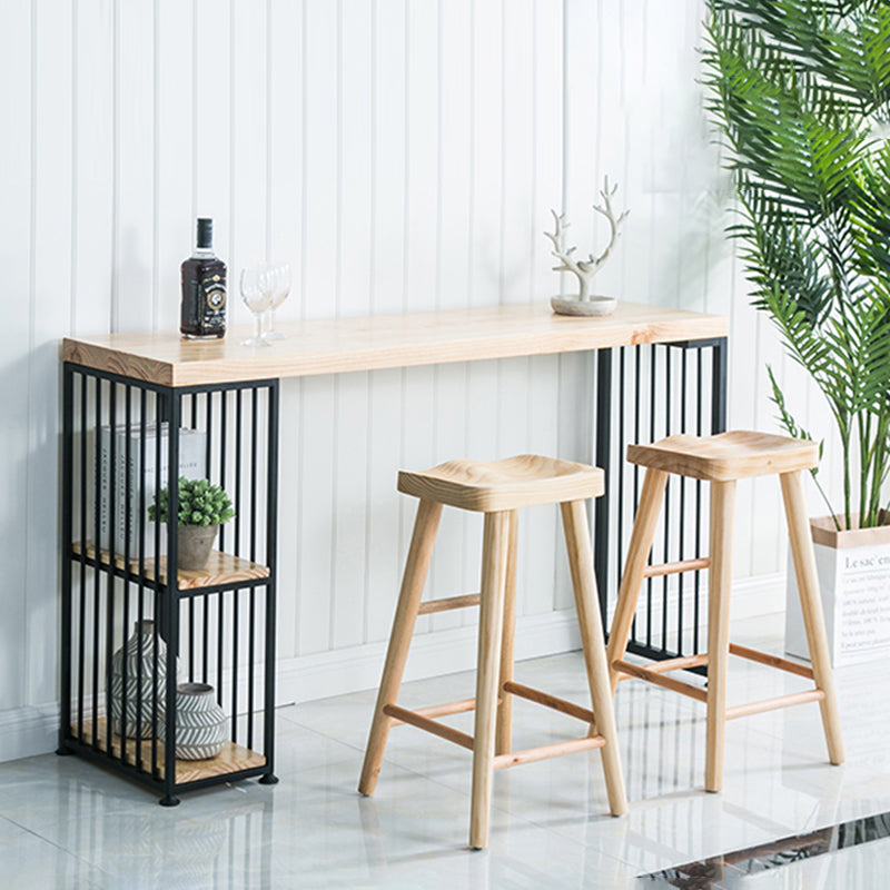 Glam 1/3 Pieces Bar Table Set Rectangle Wood Counter Table with Stools for Dining Room