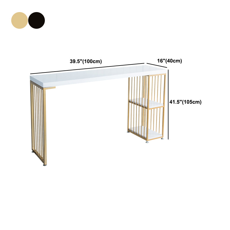 Glam 1/3 Pieces Bar Table Set Rectangle Wood Counter Table with Stools for Dining Room