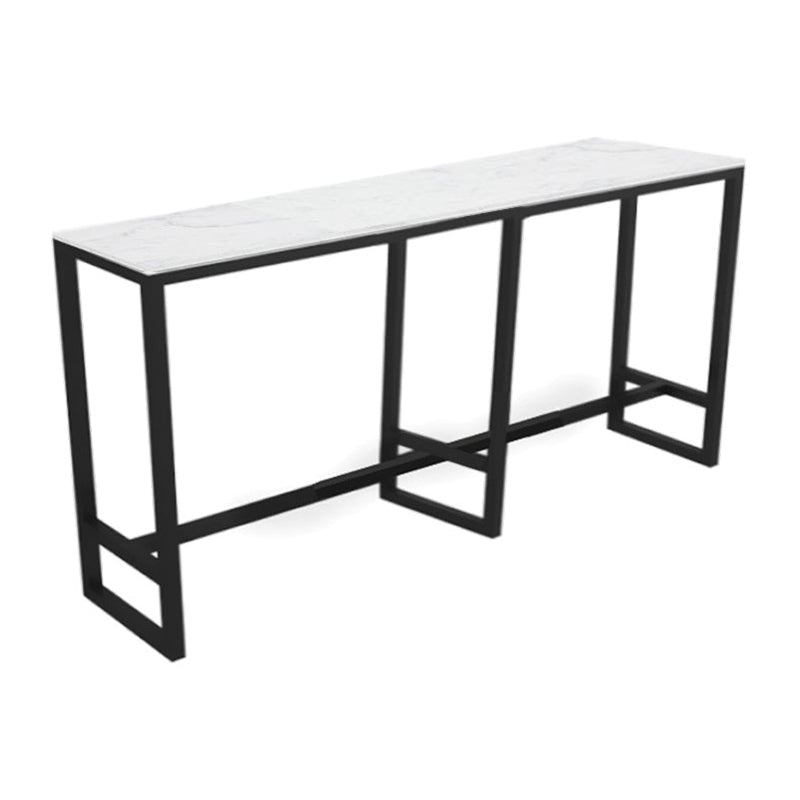 Modern 1/2/7 Pieces Bar Table Set Rectangle Stone Counter Table with Stools for Balcony